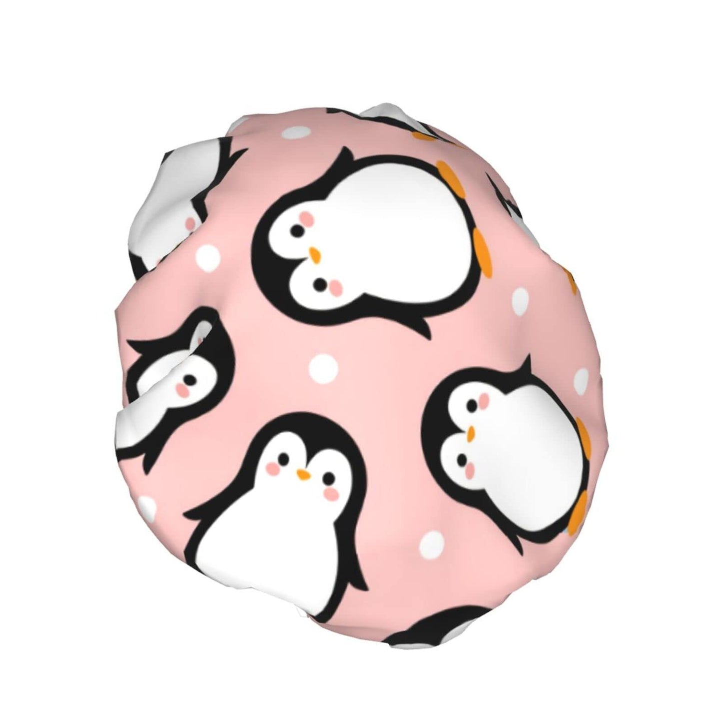 Cute Animal Penguin Shower Cap For Women Adjustable Double Waterproof Layers Bathing Shower Hat Hair Protection Reusable Ladies Spa Salon Shower Hat Beauty and Personal Care SUYGGCK