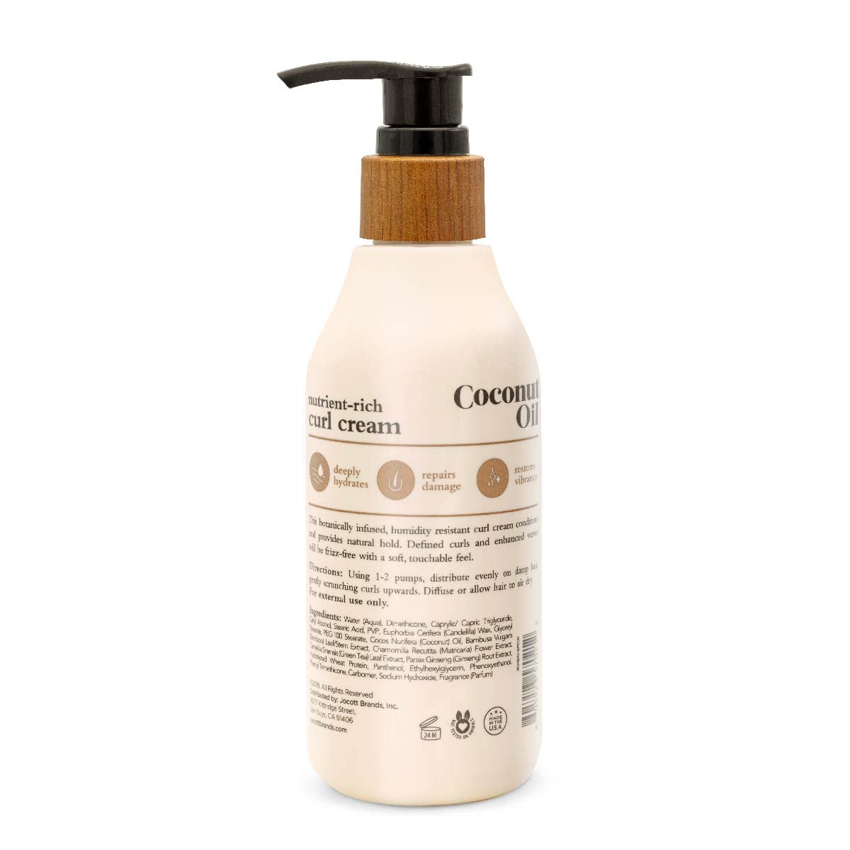 Oliology Coconut Oil Curl Cream - Defines & Enhances Curls & Waves | Botanically Infused | Conditions & Reduces Frizz | Made in USA, Cruelty Free Beauty & Personal Care Oliology