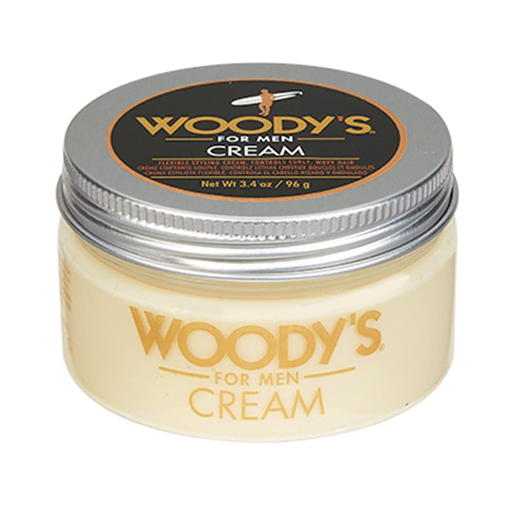 Woody's Styling Cream for Men, Controls Curly/Wavy Hair, Water-Soluble Mild Hold, Healthy Shine, 3.4 oz Beauty & Personal Care Woody's