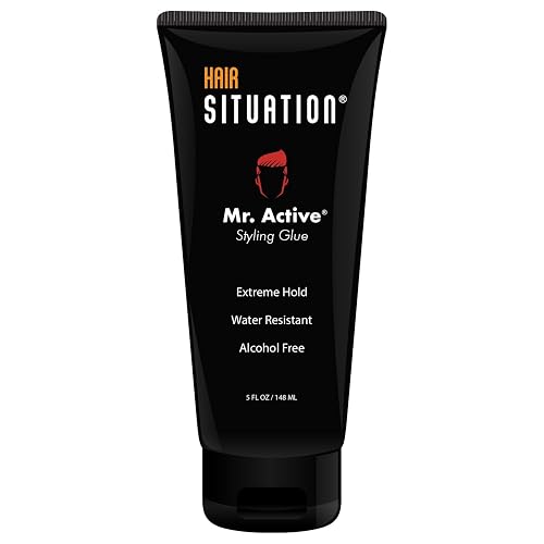 Hair Situation Mr. Active Hair Gel - Strong Hold Hair Styling Glue for Men, Maximum Grip, Anti-Frizz, Humidity Shield, Non-Flaking, Alcohol-Free, Adds Beauty & Personal Care Hair Situation