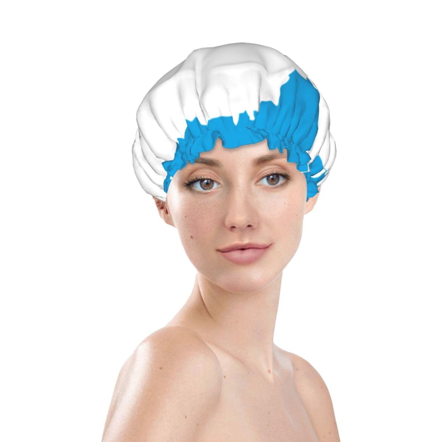 Antarctica Flag Prints Shower Cap Double Layer Lined Waterproof Bathing Shower Hat Beauty and Personal Care Hayyett