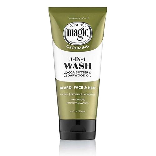 SoftSheen-Carson Magic Beard Wash 3 In 1 Cleanses and Conditions for Face, Beard and Hair, With Cocoa Butter and Shea Butter, 6.8 fluid ounces Beauty & Personal Care SoftSheen