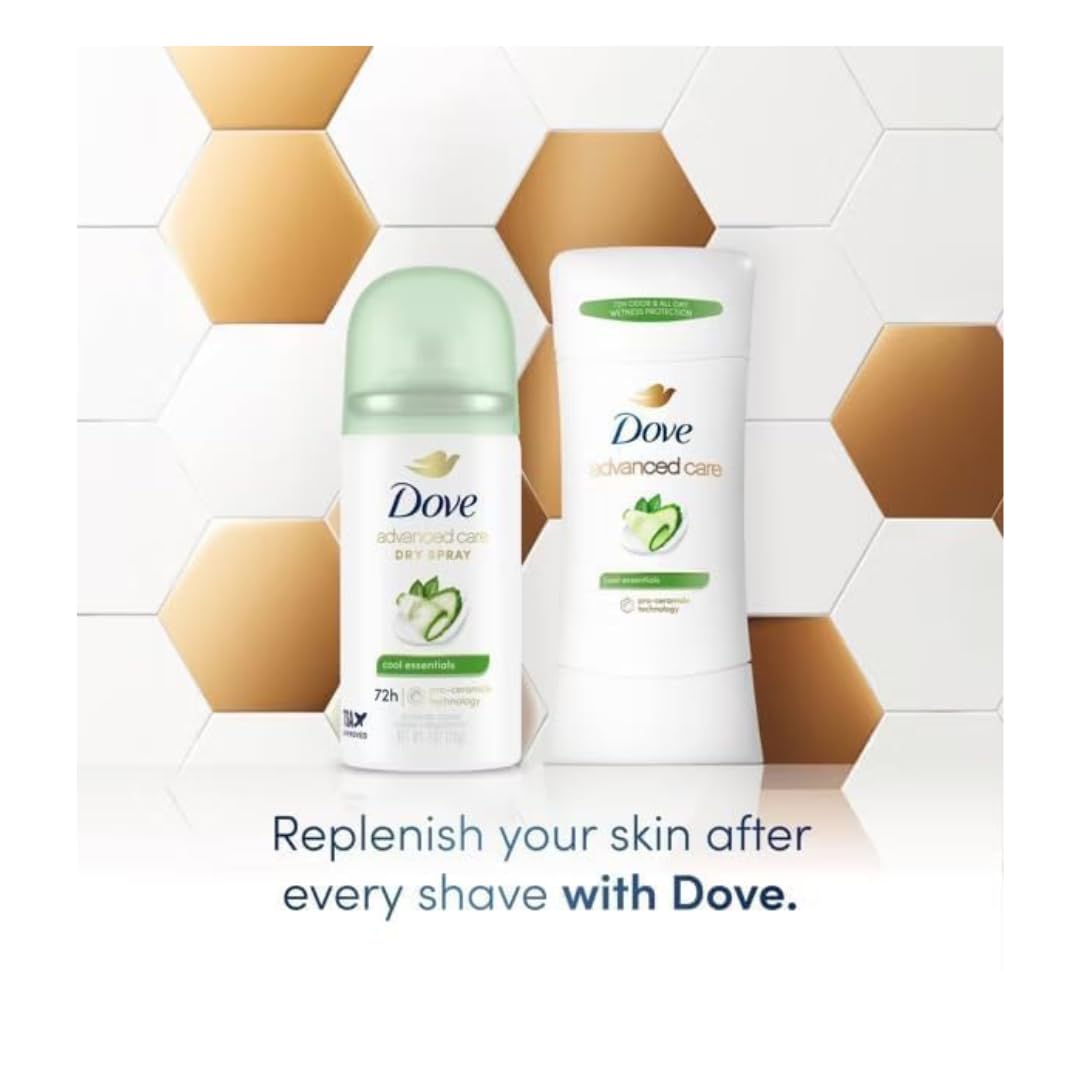 Dove Advanced Care Cool Essentials Antiperspirant & Deodorant Dry Spray Travel Size 1 oz Mini 3-Pack, 72 Hour Protection, Pro-Ceramide Technology Beauty and Personal Care Dove