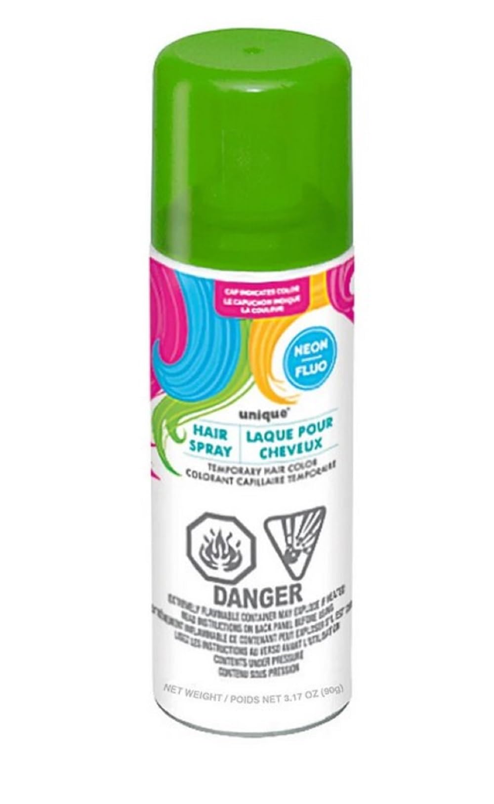 Green Neon Hair Spray - Perfect for Your Bold Standout Look & Special Events,- 3.17 fl oz (1 Pc) Beauty & Personal Care Unique