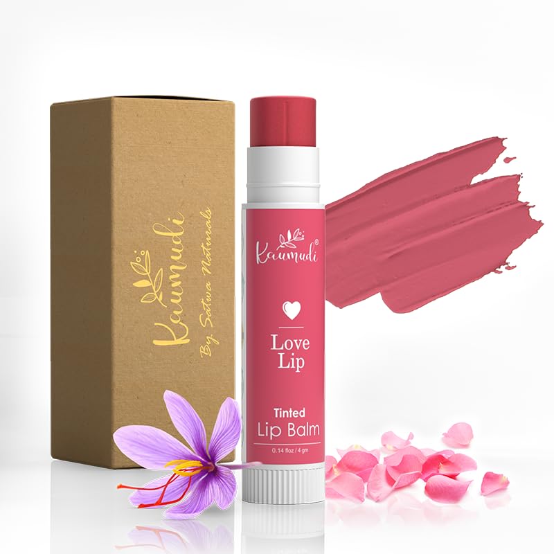 Kaumudi Handmade & Natural Lip Balm for Women & Men with Rose Damascena & Saffron Essential Oil (Love Lip) Beauty and Personal Care Kaumudi