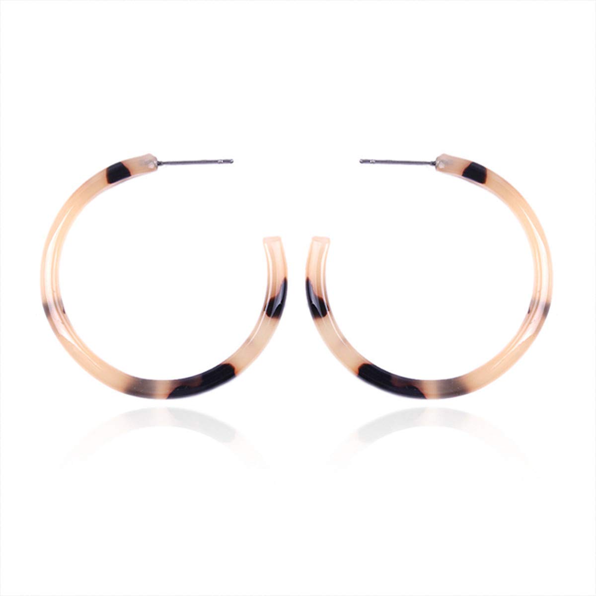 DoubleNine Hoop Round Earrings Open Circle Acrylic Geometric Dangle Bohemian for Women Girls Gift for Her (light) Beauty & Personal Care Doubnine