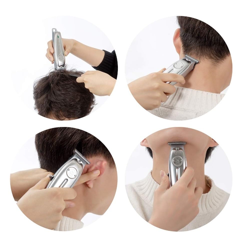 GLESVOWIO Mens Hair Clippers Professional Beard/Hair Trimmer Hair Clippers for Men Stylists and Barbers Cordless Rechargeable(Silver) Beauty and Personal Care GLESVOWIO