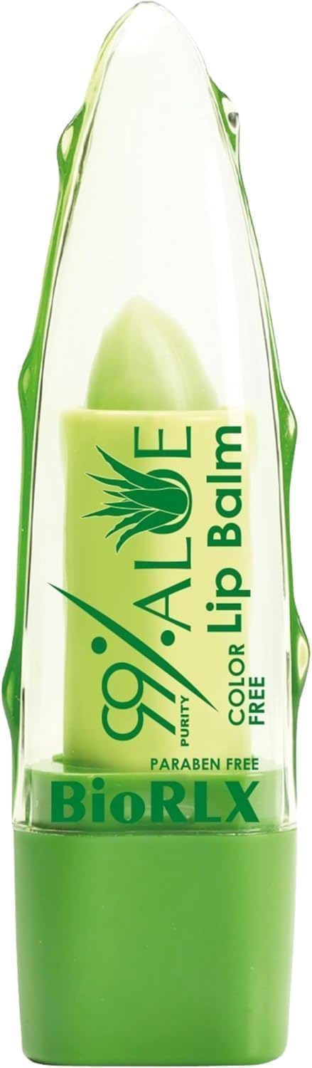 BioRLX 99% Purity Aloe Vera Color-Free Lip Balm - Natural Moisturizing Unisex Lip Care for Hydrated and Radiant Lips (Aloe - Color Free, 0.12 Ounce Beauty and Personal Care BioRLX