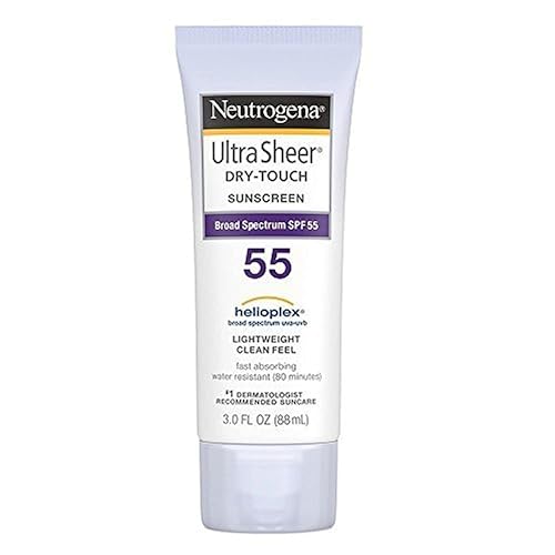 Neutrogena Ultra Sheer Dry-Touch Water Resistant and Non-Greasy Sunscreen Lotion with Broad Spectrum SPF 55, 3 fl. oz (Pack of 2) Beauty & Personal Care Neutrogena