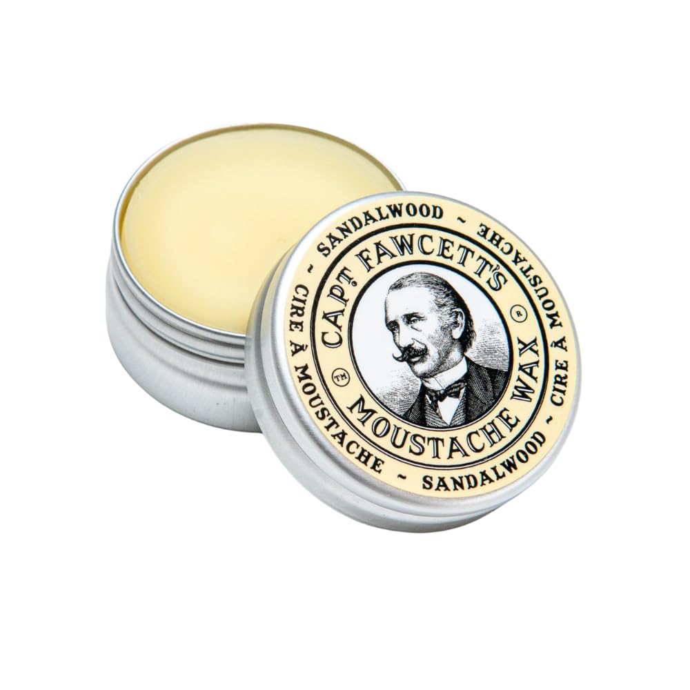 Captain Fawcett's Moustache Wax- Sandalwood scent - easy to use, with premium natural ingredients, for taming and shaping unruly beards, 15ml ? 0.5fl Beauty and Personal Care CAPTAIN FAWCETT