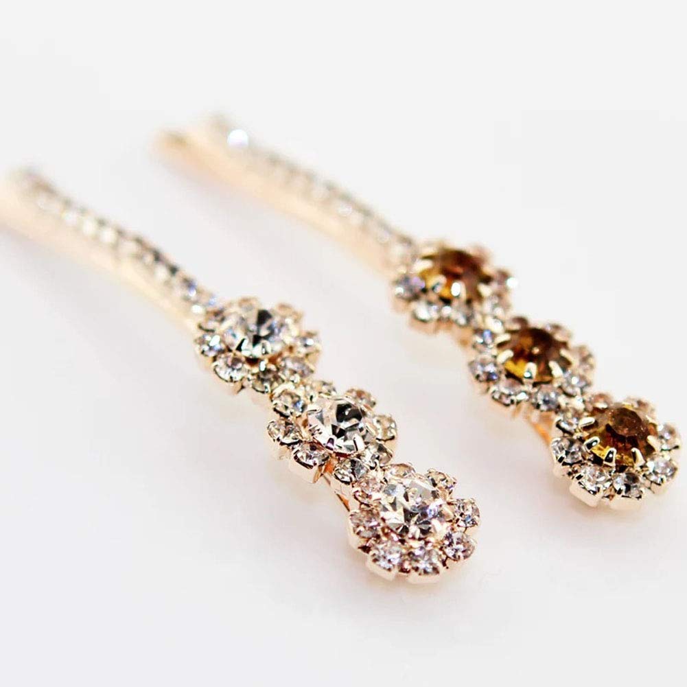 4 PCS Women Lady Crystal Hairpins Rhinestone Elegant Flower Hair Snap Clip Hair Pin Clamps Accessories Bobby Pin Headwear Beauty & Personal Care Suoirblss