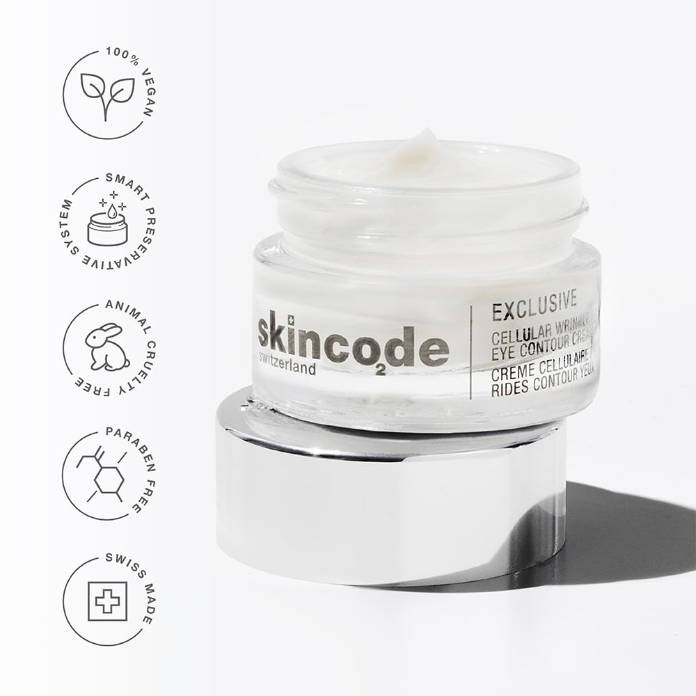 Skincode Exclusive Cellular Wrinkle Prohibiting Eye Contour cream - Anti-Aging Eye Cream - Ceramide Boost, Dark Circle Reducer & Puffiness Relief