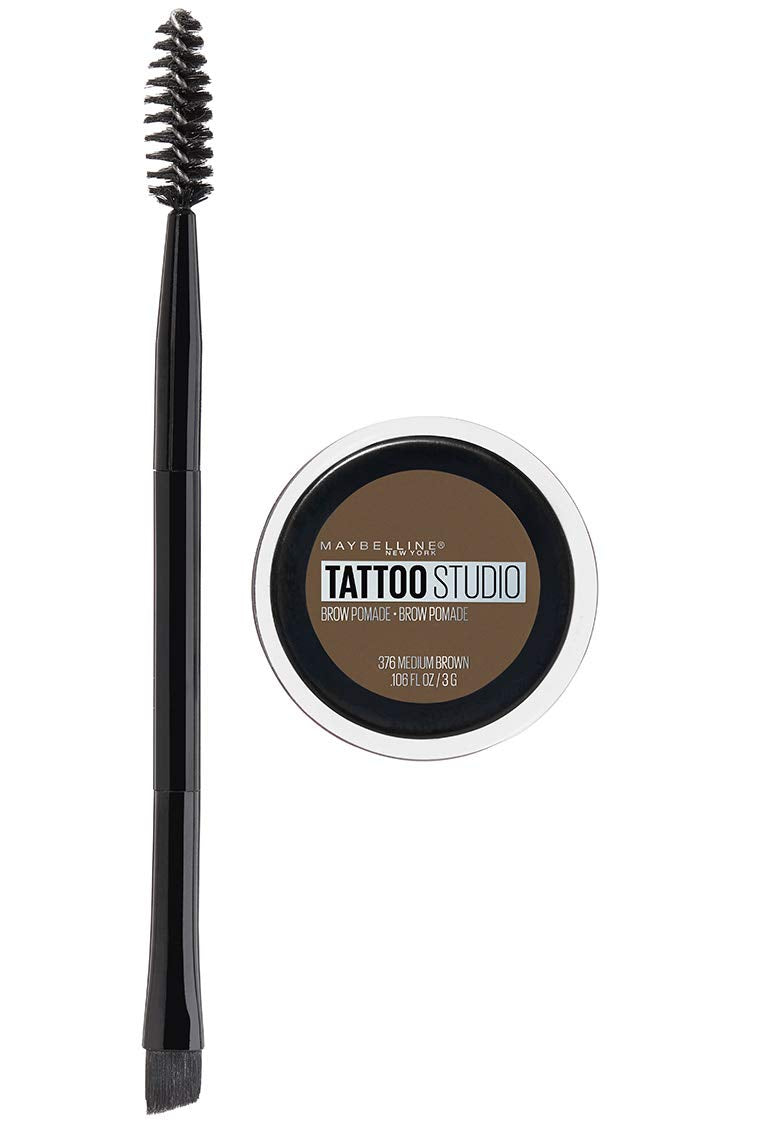 Maybelline TattooStudio Brow Pomade Long Lasting, Buildable, Eyebrow Makeup, Medium Brown, 1 Count Beauty & Personal Care MAYBELLINE