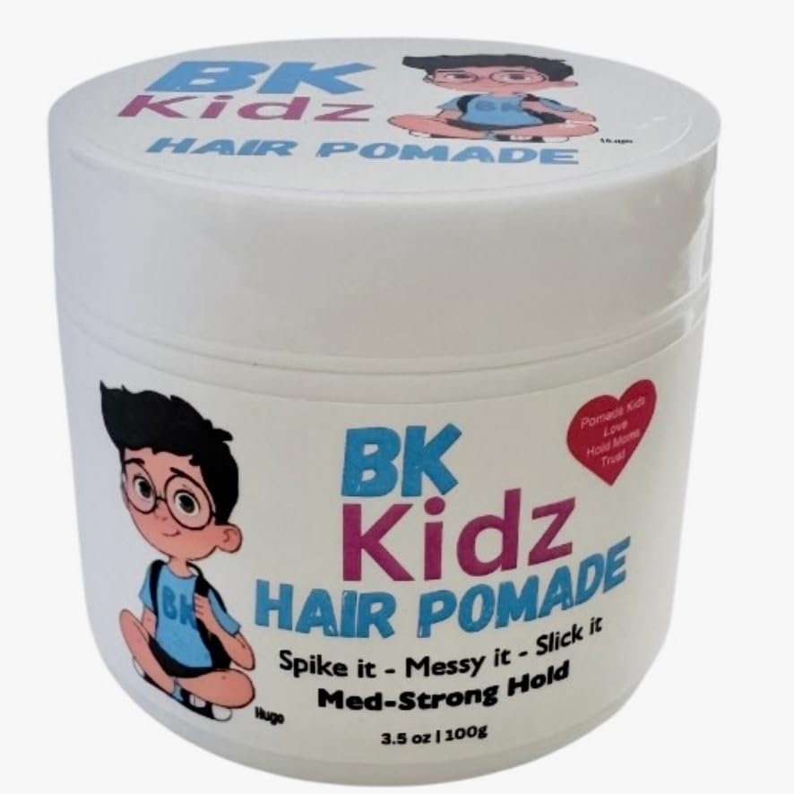 Boys Hair Pomade BK Kidz 3.5 oz - Strong Hold Gentle Formula for Kids Toddlers, Water-Based Easy Washout, Long-Lasting Styling Beauty & Personal Care Bonsai Kids Hair Care