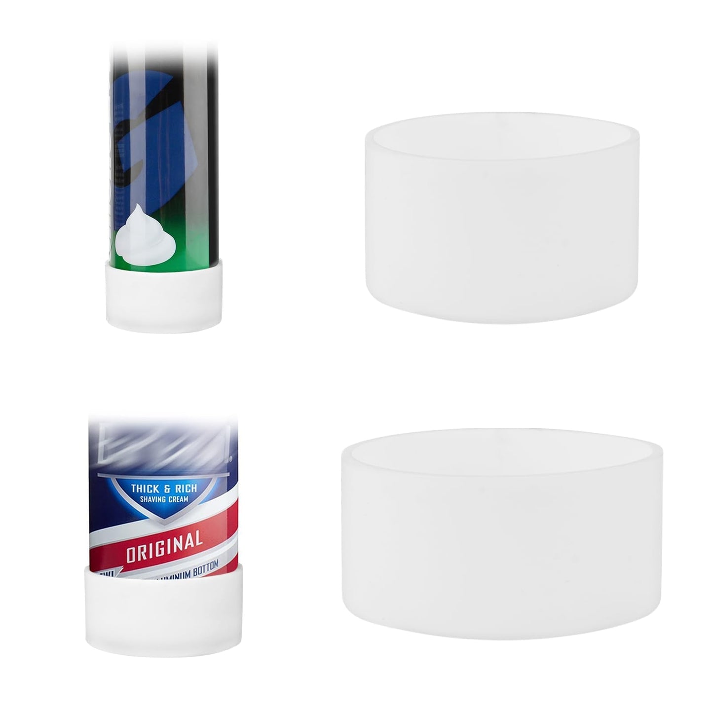 Linkidea 2 Pack Shave Gel Can No Rust Holder, Silicone Rubber Shaving Foam Bottom Rust Protector, Rust Free Holder, Compatible with Most of Shave Gel Beauty and Personal Care Linkidea