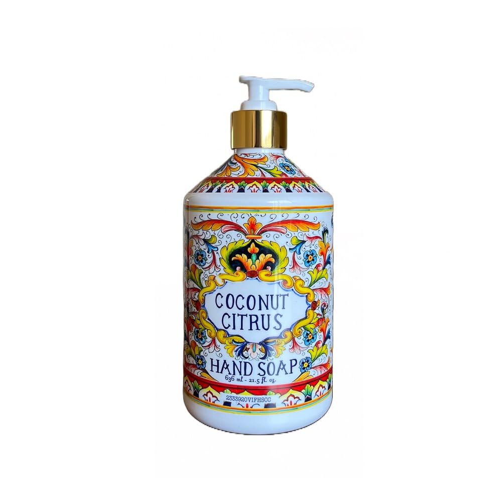 Home and Body Company Hand Soap Villa Flora Collection 16 FL/473ml Bottles infused with Essential Oils (SET OF 4) Sea Salt Verbena, Coconut Citrus Beauty & Personal Care Home & Body Company