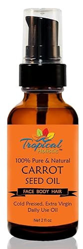Tropical Holistic 100% Pure Natural Carrot Seed Oil 2oz, Natural, Cold Pressed, Unrefined Carrot Oil for Youthful, Radiant Skin, Face, Hair, Anti Beauty & Personal Care Tropical Holistic