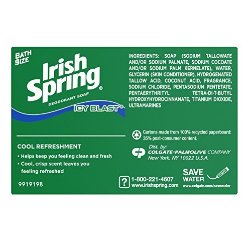 Irish Spring Icyblast Cool Refreshment Deodorant Soap Unisex Soap, 8 Count (Pack of 5) Beauty & Personal Care Irish Spring