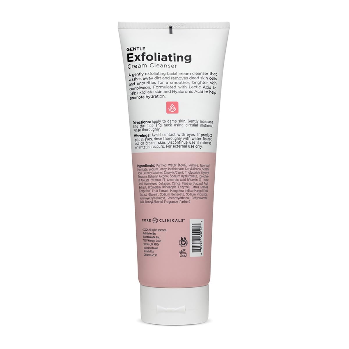 Core Clinicals Gentle Exfoliating Cream Cleanser - Lactic Acid & Hyaluronic Acid | Removes Impurities, Smooths & Hydrates (8 Fl Oz) Beauty & Personal Care Core Clinicals