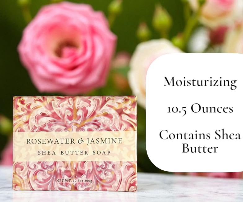 Greenwich Bay Vegan Natural Botantical Shea Butter Bar Soap, French Milled Triple Milled, Essential Oils, 10.5 ounces (Rosewater Jasmine) Beauty & Personal Care Greenwich Bay