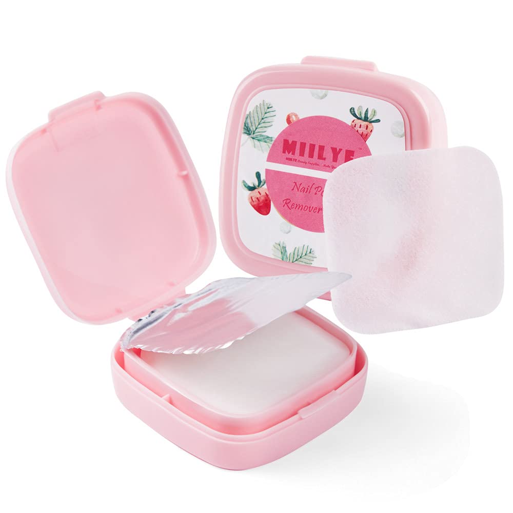 80PCS Nail Polish Remover Pads in Box, Easy to Carry | Instant Removal | Lint Free Nail Polish Wipes for Natural Air-Dried Water/Oil Based Nail Polish Beauty & Personal Care MIILYE