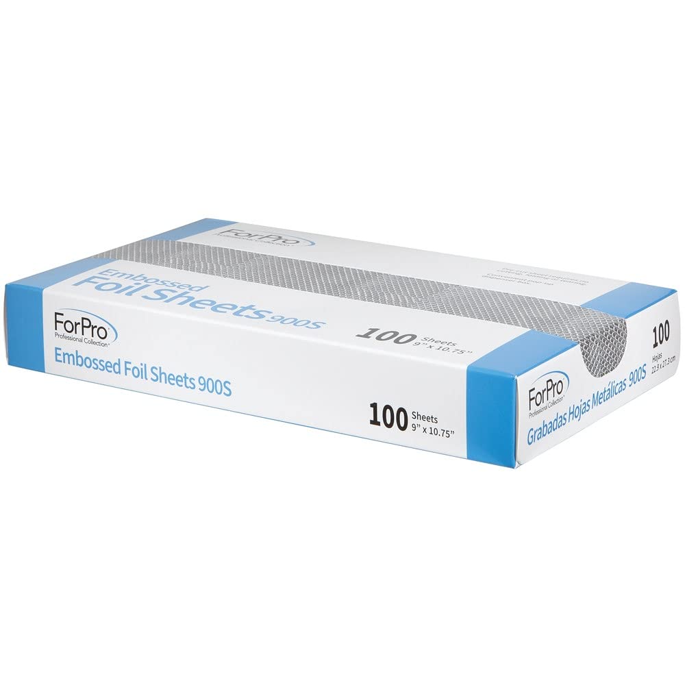 ForPro Professional Collection Embossed Foil Sheets 900S, Aluminum Foil, Pop-Up Dispenser, for Hair Color Application and Highlighting Services, Food Beauty & Personal Care ForPro Professional Collection