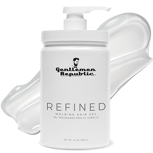 Gentlemen Republic 32oz Refined Hair Gel with Pump for Men - Premium Gel For Men Humidity Resistant & Alcohol-Free - All Day Shine and Hold for All Beauty & Personal Care Gentlemen Republic