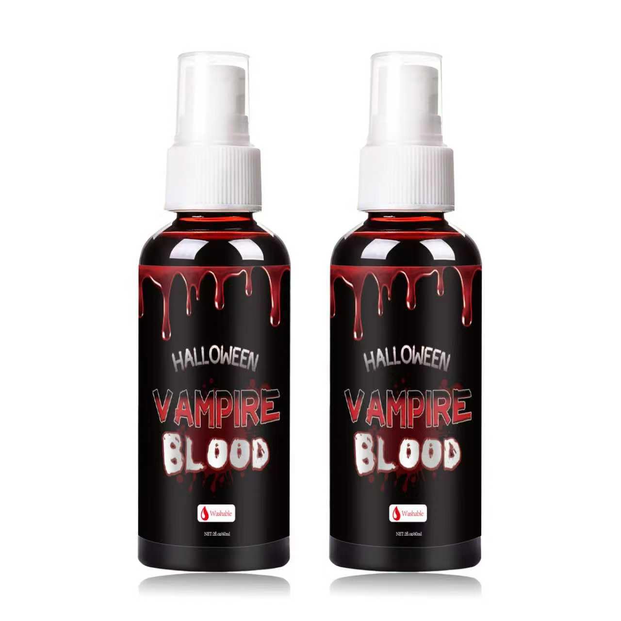 Halloween Fake Blood Spray, Blood Splatter Fake Blood Washable, Fake Blood for Clothes and Zombie Monster Vampire Clown, Cosplay Party Makeup, 2PCS Beauty & Personal Care Js2U ZW