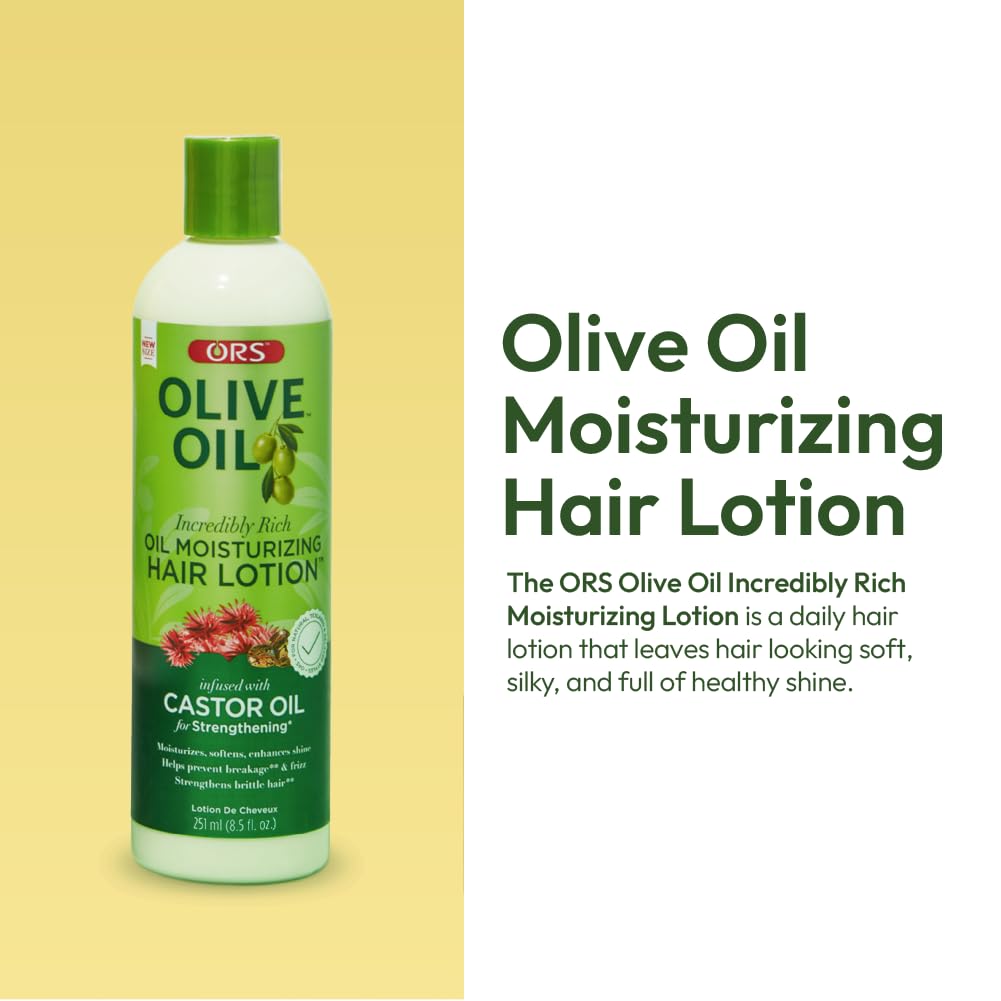ORS Olive Oil Incredibly Rich Oil Moisturizing Hair Lotion Infused with Castor Oil for Strengthening 8.5 Ounce Beauty & Personal Care ORS