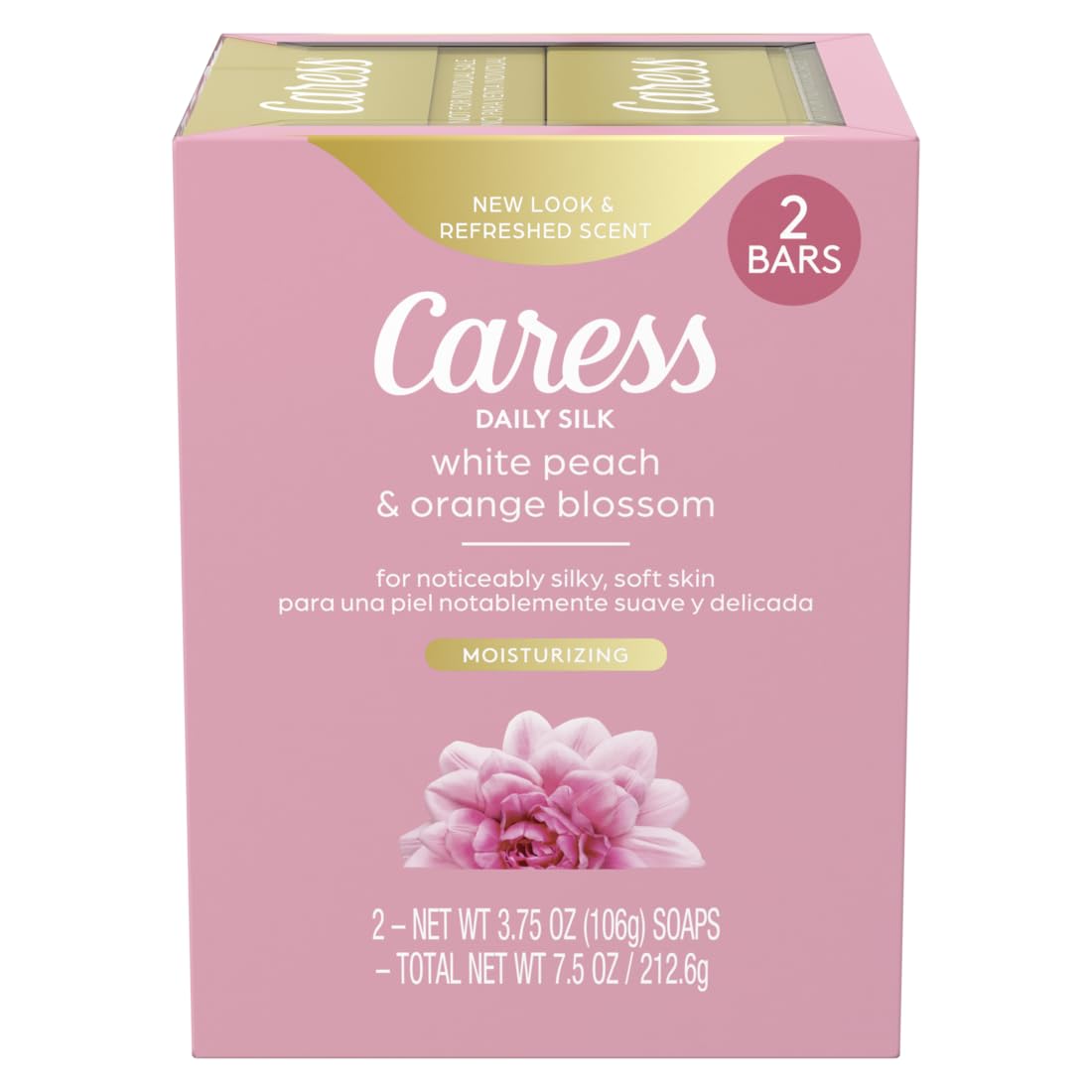 Caress Beauty Bar Soap For Women, Daily Silk With Silk Extract and Floral Oil Essence Moisturizing Body Soap for Silky, Soft Skin, 3.75 oz, 2 Bath Beauty & Personal Care Caress