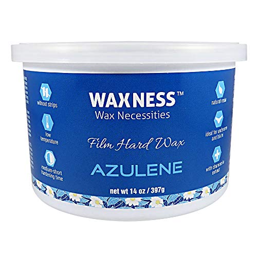Waxness Hard Wax Tin Azulene 14 oz (400 g) - Stripless Professional Hard Wax with Azulene for Face & Body - Made in Italy Beauty and Personal Care Waxness
