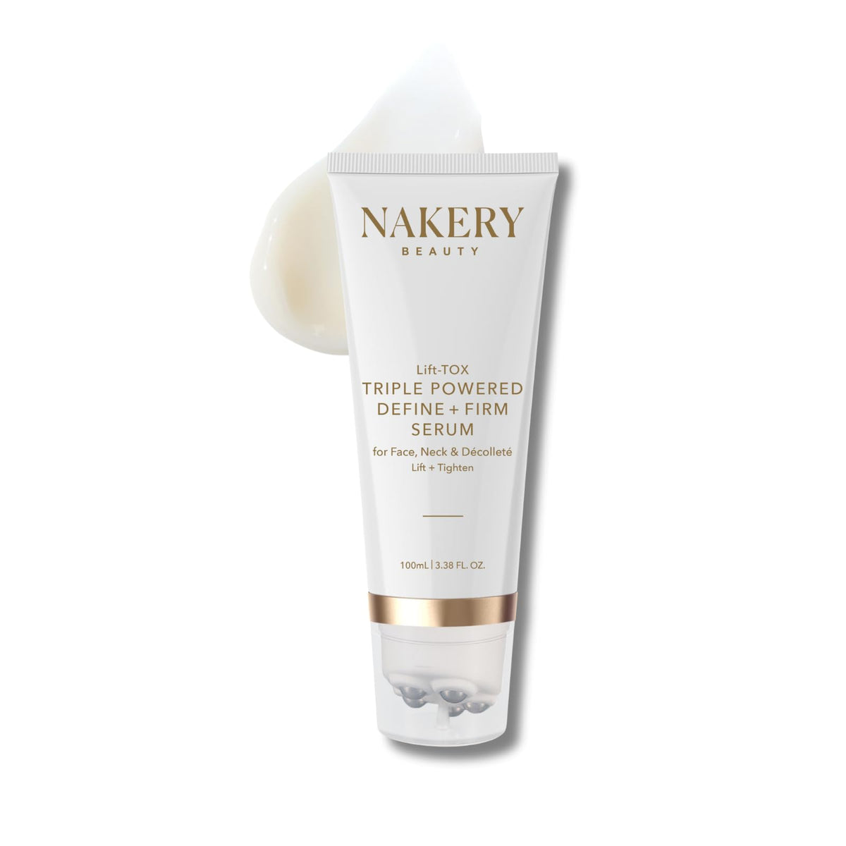 Nakery Lift-Tox Define & Firm Face Tightening Treatment with NAD+ & Collagen Booster, Neck & Jawline Roller for Sagging Skin, Lifting Wrinkles, Jowls