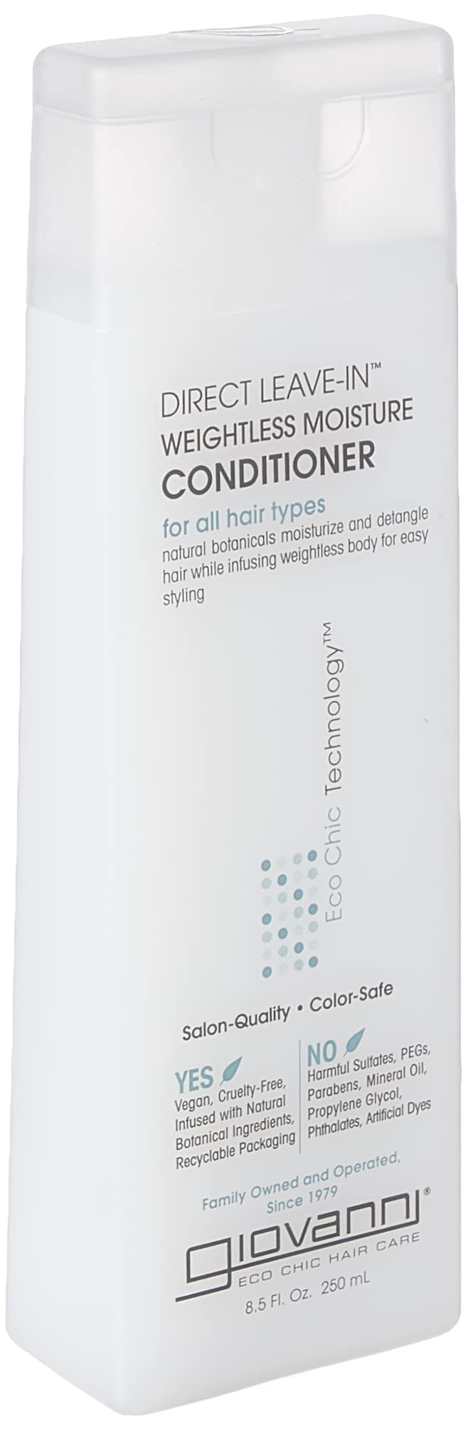 GIOVANNI Direct Leave In Weightless Moisture Conditioner - Co-Wash, Great for Curls & Wavy Hair, Wash & Go, Salon Quality, No Parabens, Infused Beauty & Personal Care GIOVANNI