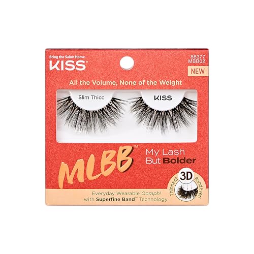 Kiss My Lash But Bolder, False Eyelashes, 'Slim Thicc', 16mm, Includes 1 Pair, Easy to Apply, Reusable Lash Clusters