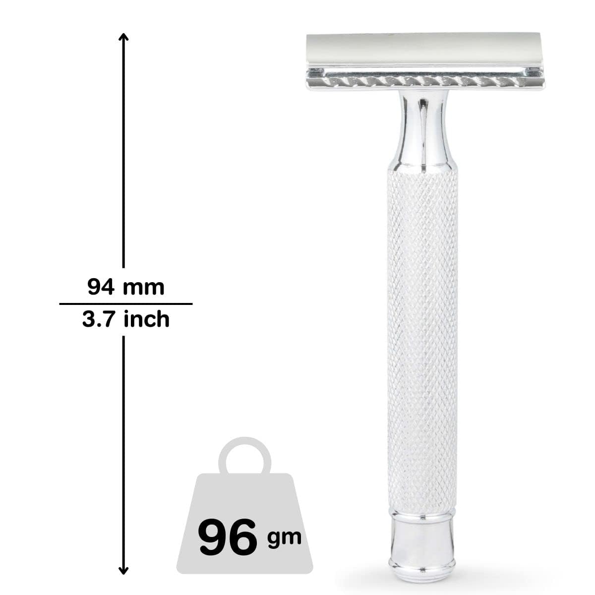 Hajamat Scythe Double Edge Safety Razor, Stainless Steel, Chrome Finish, Single Blade, Closed Comb Beauty and Personal Care Metrey Herbotech