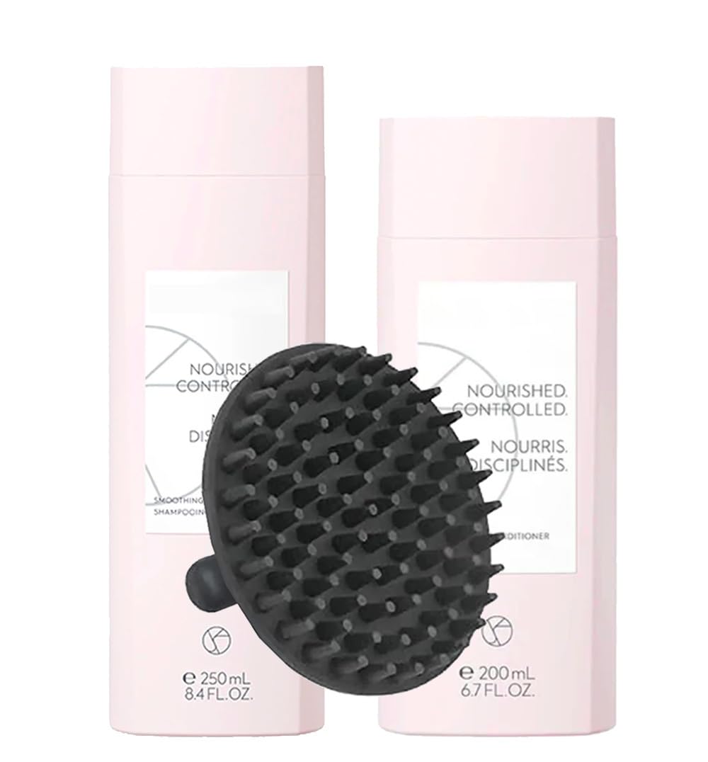 M Hair Designs Scalp Brush + Kera Silk Smoothing Shampoo & Conditioner (Bundle) - Frizz Control, Sulfate-Free, Keratin Hair Care for Smooth, Silky Beauty & Personal Care M Hair Designs