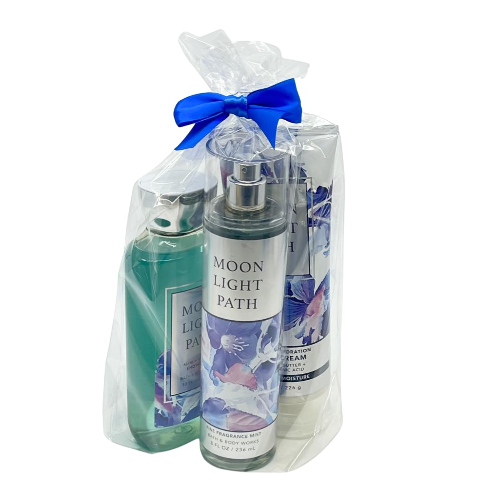 Bath & Body Works Moonlight Path 3pc bundle - Mist, Shower Gel & Body Cream - Gift Set for Women Beauty & Personal Care Bath & Body Works