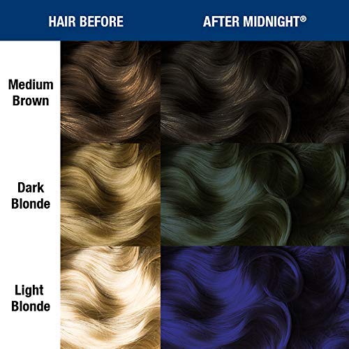 MANIC PANIC After Midnight Hair Color - Amplified - Semi Permanent Hair Dye - Dark Navy Blue - Green Undertones - For Dark & Light Hair - Vegan, PPD Beauty & Personal Care MANIC PANIC