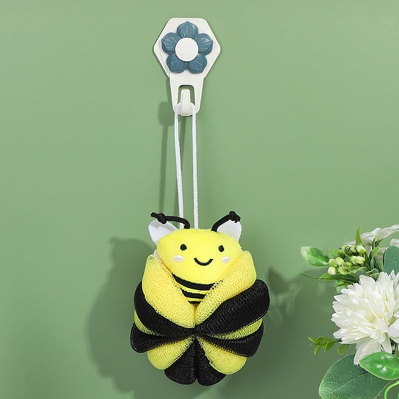 Ximimark 2 pcs Bee Loofah Sponge Cartoon Bee Bath Sponge Shower Sponge Balls Shower Washing Exfoliating Beauty and Personal Care Ximimark