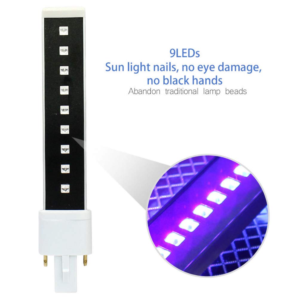 riteu 365+405Nm 9W Uv Double Light Bulbs - Lamp Bulb Tube for Electric Tubes Nail Art Uv Gel Curing Light,Nail for Curing Lamps Shop Professional Nail