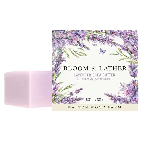 Walton Wood Farm, Bloom & Lather, 6.35 oz Shea Butter Soap: (Lavender Chamomile) Beauty & Personal Care Walton Wood Farm