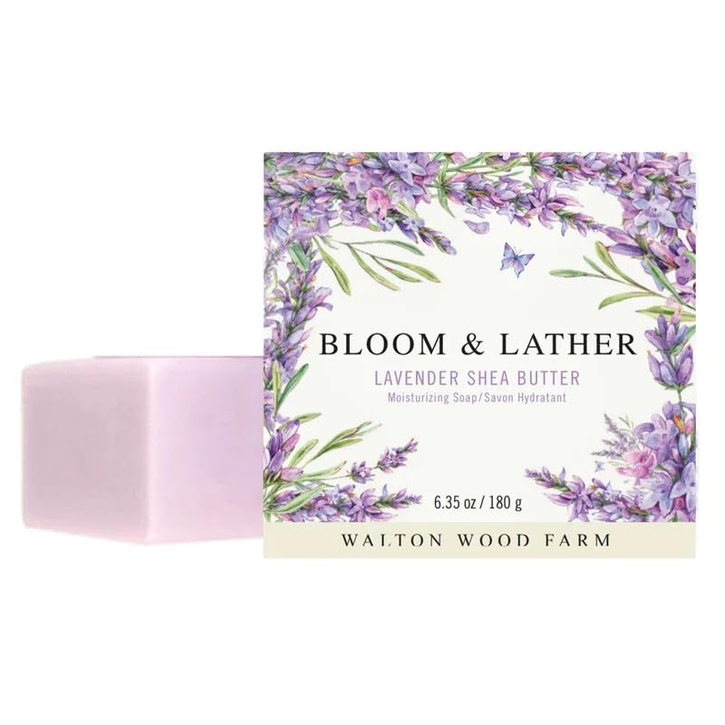 Walton Wood Farm, Bloom & Lather, 6.35 oz Shea Butter Soap: (Lavender Chamomile) Beauty & Personal Care Walton Wood Farm