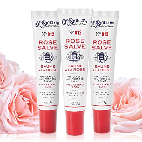 C.O. Bigelow Rose Salve Tubes, Pack of 3 Lip Balm Tubes, All Purpose Salve for Lips, Cuticles, Hands & Dry Skin, Lip Balm Set, 0.5 oz Beauty & Personal Care C. O. Bigelow