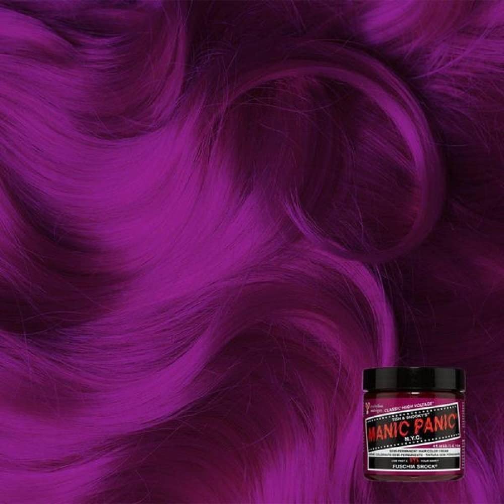 MANIC PANIC Classic Fuschia Shock Semi Permanent Hair Color - Dark Pink Hair Dye for Women & Men That Lasts 4-6 Weeks - Vegan, Ammonia & Cruelty-Free Beauty & Personal Care MANIC PANIC