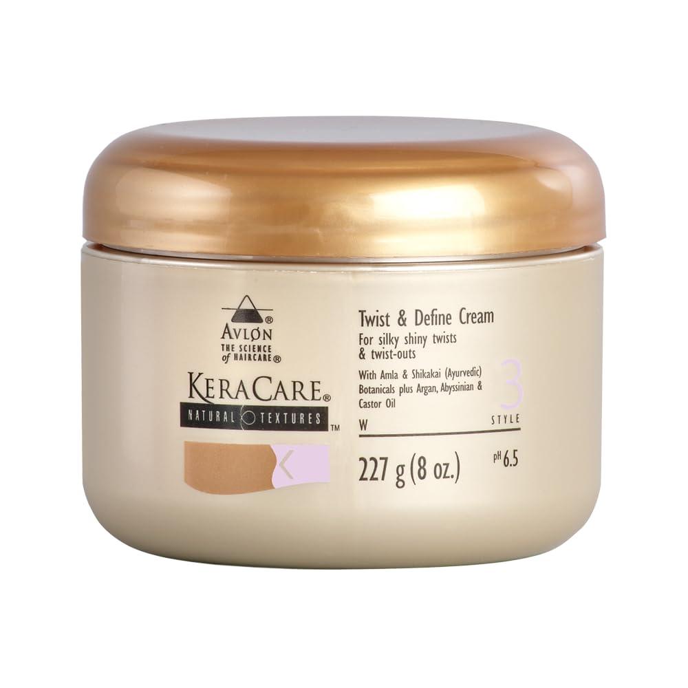 KeraCare Natural Textures Twist and Define Cream 8 oz - With Amla & Shikakai Ayurvedic Botanicals - Argan, Abyssinian & Castor Oil - Smooth, Well Beauty & Personal Care KeraCare
