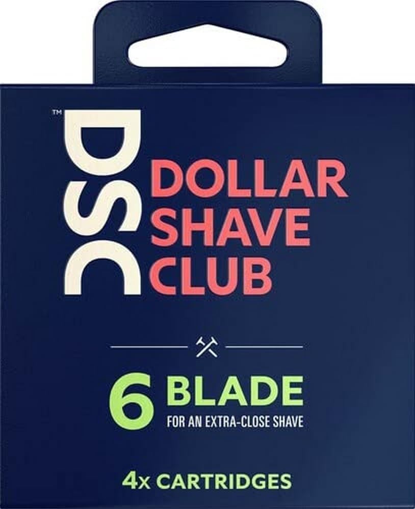 Dollar Shave Club 6-Blade Razor Refill Cartridges for an Extra Close Shave Shave with Precision 4 Count Beauty and Personal Care Dollar Shave Club
