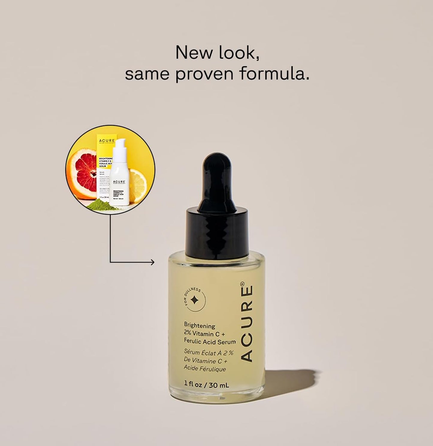 Acure Brightening 2% Vitamin C & Ferulic Acid Serum - Vit C Serum for Face, Anti Aging, Bright Glow for Women & Men, Facial Skincare, Vegan & Cruelty Beauty & Personal Care Acure