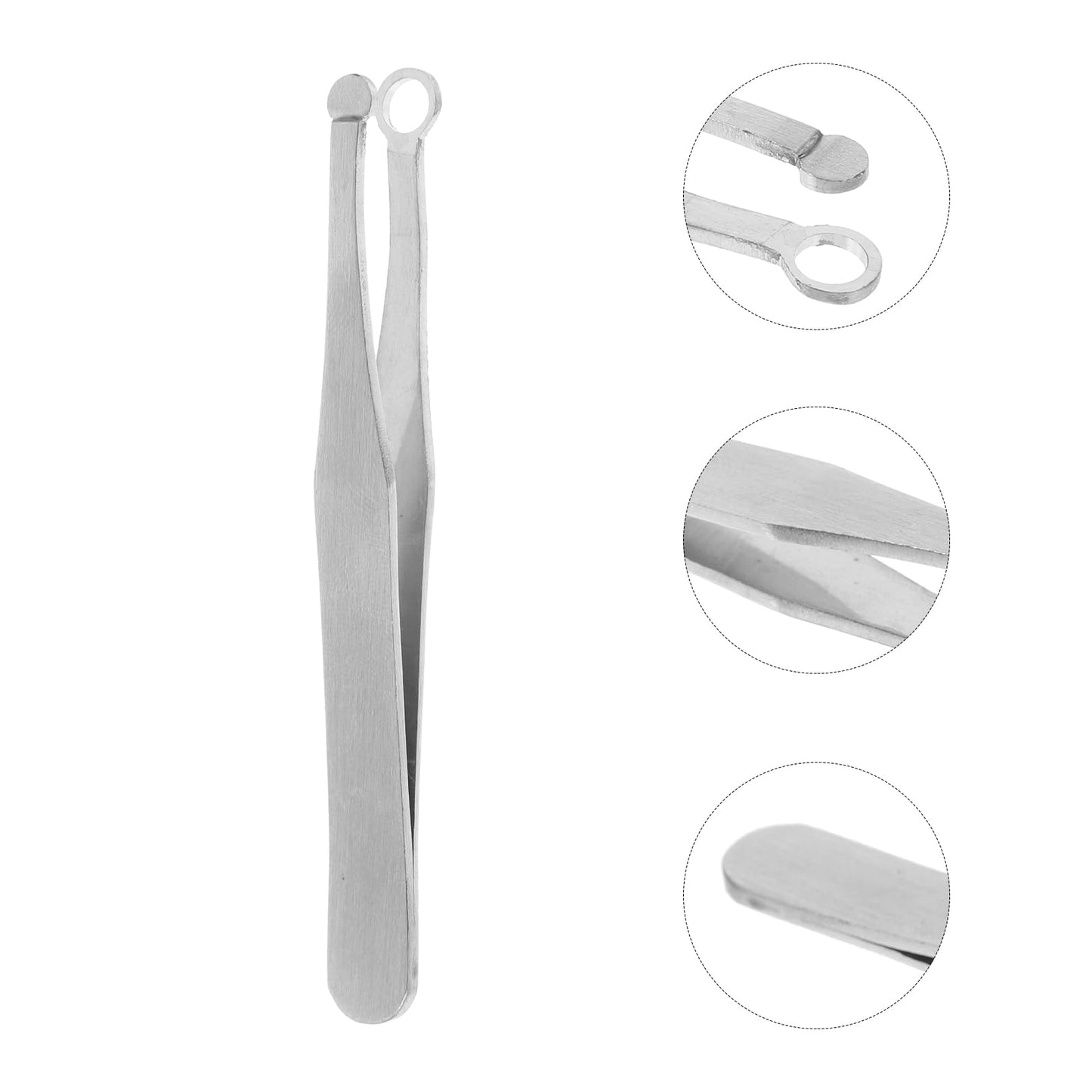 Precision Nose Hair Tweezer Stainless Steel Round Head Grooming Scissor Eyebrow Clippers Trimmer for Safely Trim Nose and Ears (Silver) Beauty and Personal Care EXCEART