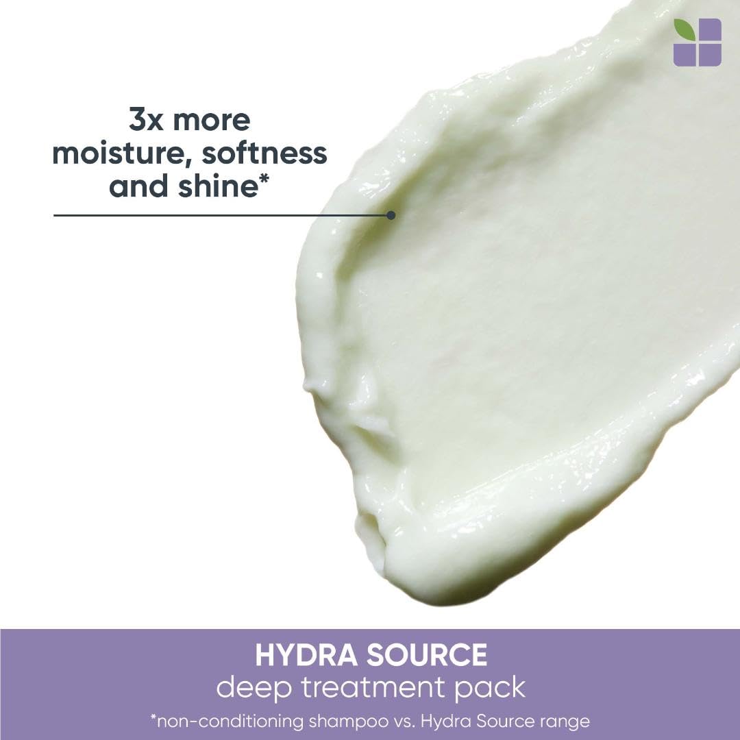 Biolage Hydra Source Deep Treatment Pack | Moisturizing & Strengthening Hair Mask | With Aloe | For Dry, Damaged Hair | Paraben Free | Vegan | Cruelty Beauty & Personal Care Biolage