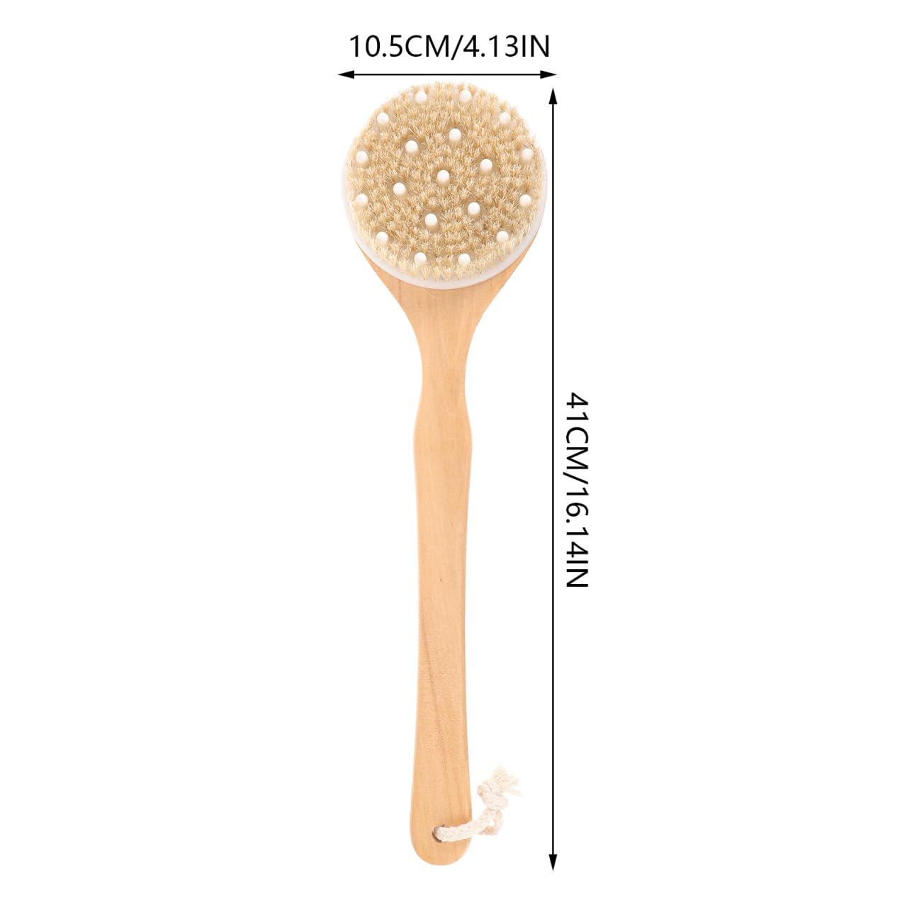 Mipcase Long Handle Bath Body Brush with Natural Boar Bristles, 41.5x11cm Dry Skin Exfoliator and Massage Scrubber for Cellulite, Suitable for Shower Beauty and Personal Care Mipcase